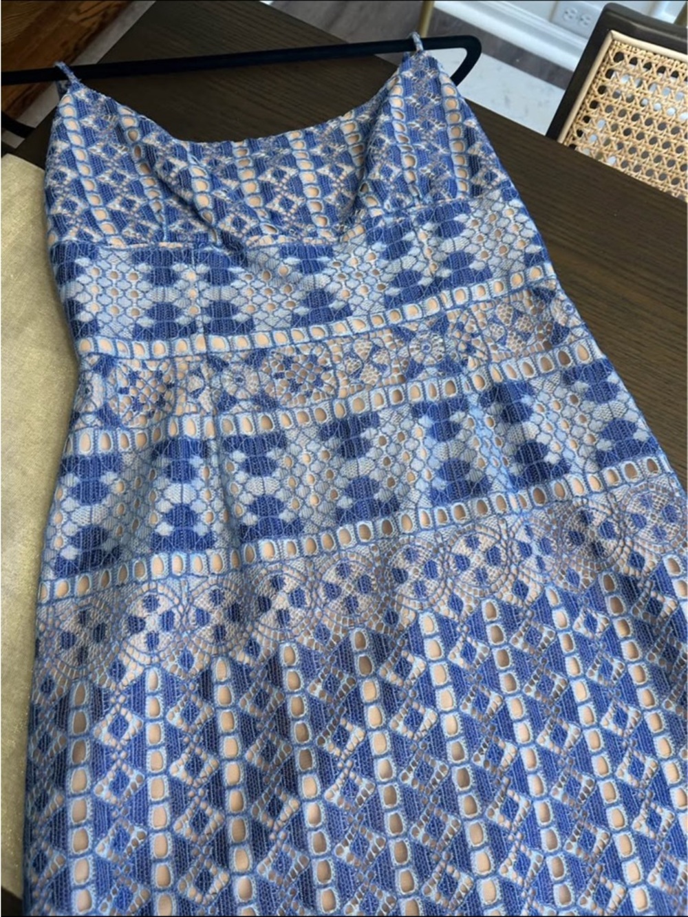 BCBGMaxAzria Periwinkle Blue Lace Midi Sheath Dress Alese - Picture 5 of 10